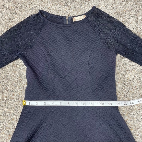 Altar’d State Navy Blue Lace Long Sleeve Fit and Flare Mini Dress Extra Small - Picture 9 of 10